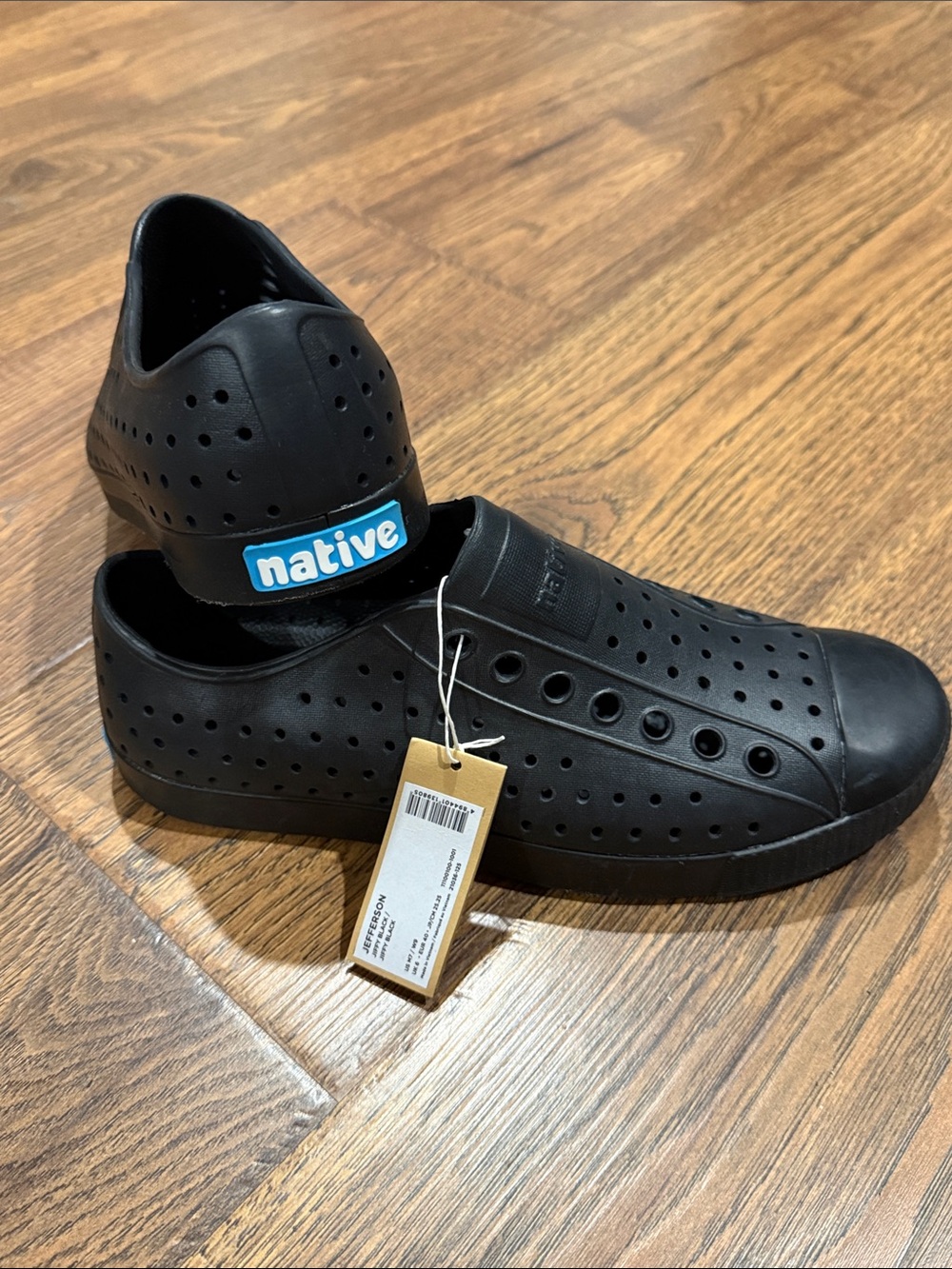 Native Jefferson Perforated Slip-Ons in Black